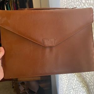 Vintage leather small briefcase or large clutch